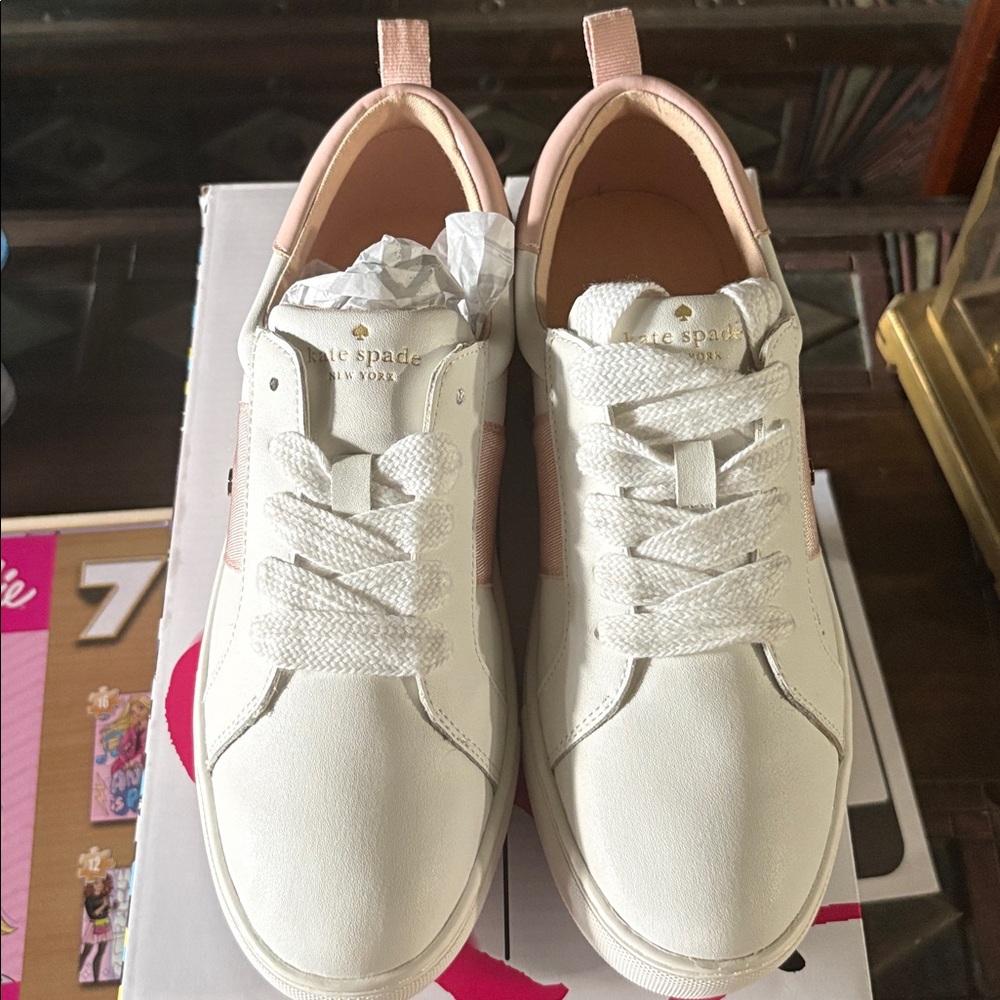 Kate Spade Women's Sneakers in White and Pink - Picture 9 of 11
